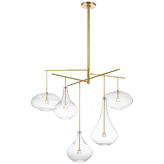 Buy soft-brass-with-clear-glass-glass-and-clear-shade Lomme Outdoor (Damp) Chandelier by Visual Comfort Signature