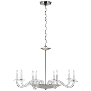 Buy clear-glass-and-polished-nickel Brigitte Outdoor (Damp) Chandelier by Visual Comfort Signature
