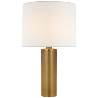 Buy hand-rubbed-antique-brass-with-15-x-15-5-x-12-linen-glass-and-white-shade Sylvie Table Lamp by Visual Comfort Signature