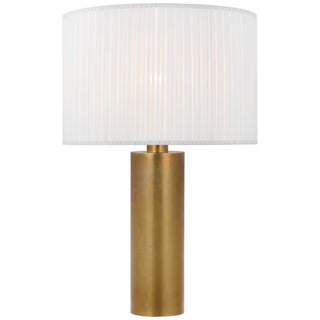 Buy hand-rubbed-antique-brass-with-15-x-15-5-x-12-silk-pleat-glass-and-white-shade Sylvie Table Lamp by Visual Comfort Signature