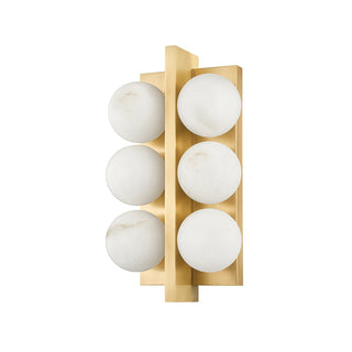 Buy vintage-brass-with-alabaster-glass-and-white-shade Emille Outdoor (Damp) Wall Sconce by Corbett Lighting