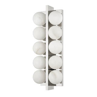Buy polished-nickel-with-alabaster-glass-and-white-shade Emille Outdoor (Damp) Sconce by Corbett Lighting