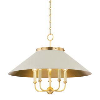 Buy aged-brass-off-white Clivedon Outdoor (Damp) Chandelier by Hudson Valley