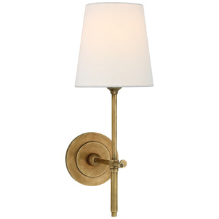 Buy hand-rubbed-antique-brass-with-4-x-5-5-x-6-linen-glass-and-white-shade Bryant Sconce by Visual Comfort Signature