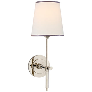 Buy polished-nickel-with-4-x-5-5-x-6-linen-with-silver-trim-glass Bryant Sconce by Visual Comfort Signature