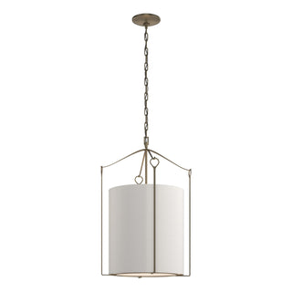 Buy soft-gold-with-flax-shade-se-glass-and-beige-tan-shade Bow Pendant by Hubbardton Forge