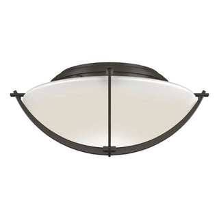 Buy dark-smoke-with-opal-glass-gg-glass-and-white-shade Compass Flush Mount Ceiling Light by Hubbardton Forge