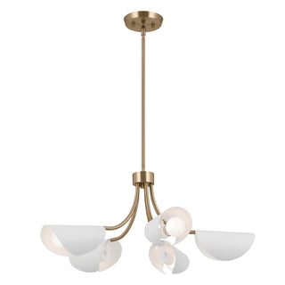 Buy champagne-bronze-and-white-shade Arcus Chandelier by Kichler