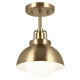Buy champagne-bronze-with-satin-etched-cased-opal-glass-and-metal-shade Niva Pendant by Kichler