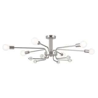 Buy polished-nickel-and-white-shade Ocala Semi-Flush Mount Ceiling Light by Kichler
