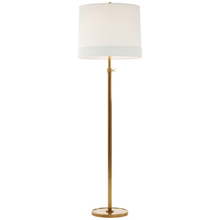 Buy soft-brass-with-18-x-19-x-16-linen-glass-and-white-shade Simple Scallop Floor Lamp by Visual Comfort Signature