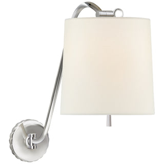 Buy polished-nickel-with-9-x-10-x-10-linen-glass-and-white-shade Understudy Sconce by Visual Comfort Signature