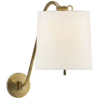 Buy soft-brass-with-9-x-10-x-10-linen-glass-and-white-shade Understudy Sconce by Visual Comfort Signature