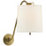 Soft Brass with 9" x 10" x 10" Linen Glass and White Shade