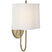Soft Brass with 8.75" x 9.25" x 8" Linen Glass and White Shade