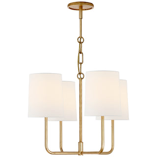 Buy gild-with-5-5-x-6-x-7-linen-glass-and-white-shade Go Lightly Chandelier by Visual Comfort Signature