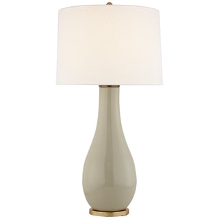 Buy coconut-porcelain-with-16-x-17-x-12-linen-glass-and-white-shade Orson Table Lamp by Visual Comfort Signature