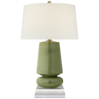 Buy shellish-kiwi-with-15-x-17-x-10-linen-glass-and-white-shade Parisienne Table Lamp by Visual Comfort Signature