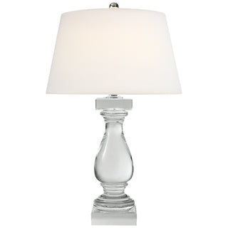 Buy crystal-with-13-x-17-x-10-linen-glass-and-white-shade Balustrade Table Lamp by Visual Comfort Signature