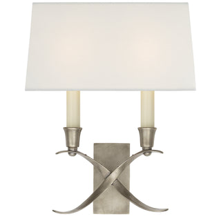 Buy antique-nickel Cross Bouillotte Sconce by Visual Comfort Signature