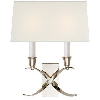 Buy polished-nickel Cross Bouillotte Sconce by Visual Comfort Signature