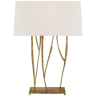 Buy gilded-iron-with-15-x-16-x-8-rectangle-linen-glass-and-white-shade Aspen Table Accent Lamp by Visual Comfort Signature