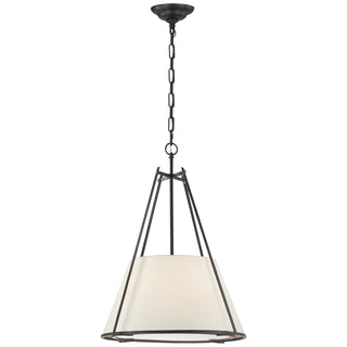 Buy blackened-rust-with-12-25-x-20-x-11-linen-glass-and-white-shade Aspen Hanging Lanterns by Visual Comfort Signature