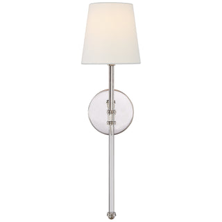 Buy polished-nickel-with-4-x-5-5-x-5-5-linen-glass-and-white-shade Camille Sconce by Visual Comfort Signature