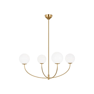 Buy burnished-brass-with-milk-glass-and-white-shade Galassia Outdoor (Damp) Chandelier by Visual Comfort Studio