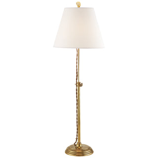 Buy hand-rubbed-antique-brass-with-5-x-9-x-7-linen-glass-and-white-shade Wyatt Lamp by Visual Comfort Signature