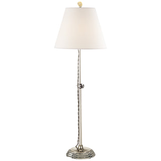 Buy polished-nickel-with-5-x-9-x-7-linen-glass-and-white-shade Wyatt Lamp by Visual Comfort Signature