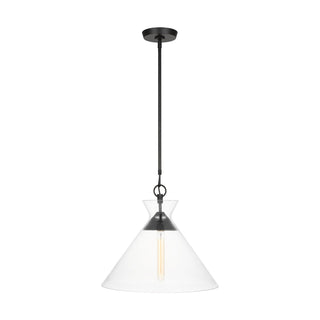 Buy aged-iron-with-clear-glass-and-clear-shade Atlantic Outdoor (Damp) Pendant by Visual Comfort Studio