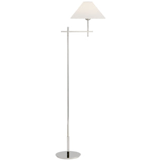 Buy polished-nickel-with-3-x-11-75-x-7-linen-glass-and-white-shade Hackney Floor Lamp by Visual Comfort Signature