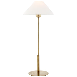 Buy hand-rubbed-antique-brass-with-3-x-11-75-x-7-linen-glass-and-white-shade Hackney Table Lamp by Visual Comfort Signature