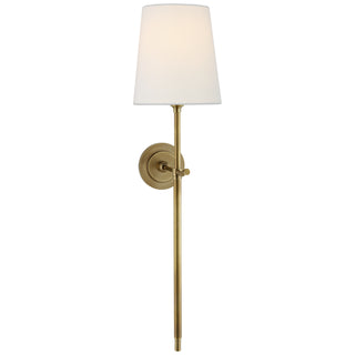 Buy hand-rubbed-antique-brass-with-4-5-x-6-5-x-6-75-linen-glass-and-white-shade Bryant Sconce by Visual Comfort Signature