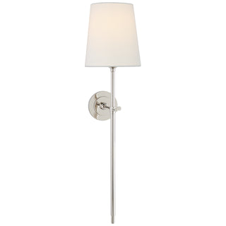 Buy polished-nickel-with-4-5-x-6-5-x-6-75-linen-glass-and-white-shade Bryant Sconce by Visual Comfort Signature
