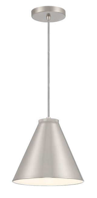 Buy brushed-nickel-with-brushed-nickel-glass-and-silver-gray-shade Vantage Pendants Outdoor (Damp) Hanging Lantern by Minka-Lavery