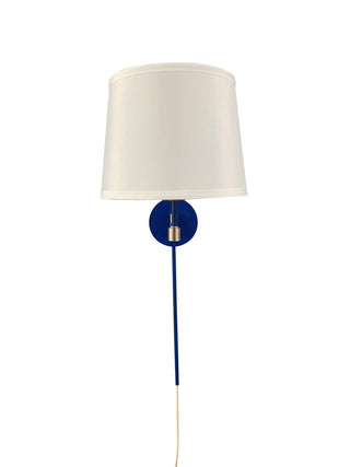 Buy colbalt-satin-nickel-with-fine-white-linen-glass-and-white-shade Sawyer Lamp by House of Troy