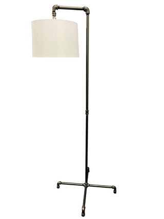 Buy granite-with-off-white-linen-hardback-shade-uno-ring-glass Studio Floor Lamp by House of Troy