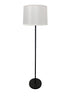 Black/Satin Nickel with fine white linen Glass and White Shade