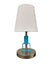 Satin Nickel/Azure with Off White Linen shade Glass and White Shade
