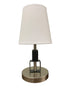 Satin Nickel/Supreme Silver with Off White Linen shade Glass and White Shade