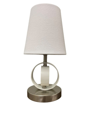 Buy satin-nickel-white Bryson Lamp by House of Troy