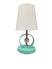 Satin Nickel/Mint with White linen hardback shade Glass