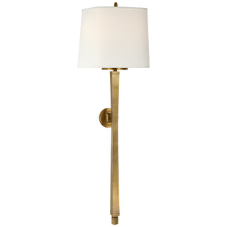 Buy hand-rubbed-antique-brass-with-9-x-10-x-8-linen-shield-glass-and-white-shade Edie Sconce by Visual Comfort Signature