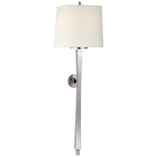 Buy polished-nickel-with-9-x-10-x-8-linen-shield-glass-and-white-shade Edie Sconce by Visual Comfort Signature