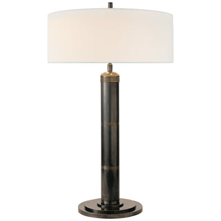 Buy bronze-with-20-x-20-x-7-5-linen-glass-and-white-shade Longacre Table Lamp by Visual Comfort Signature