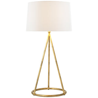 Buy gilded-iron-with-14-x-15-x-9-5-linen-glass-and-white-shade Nina Table Lamp by Visual Comfort Signature