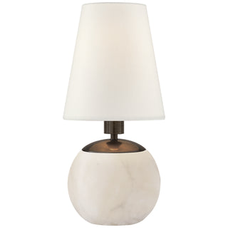 Buy alabaster-with-3-x-5-x-5-5-linen-glass-and-white-shade Terri Lamp by Visual Comfort Signature