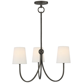Buy bronze-with-4-x-5-x-6-linen-glass-and-white-shade Reed Chandelier by Visual Comfort Signature